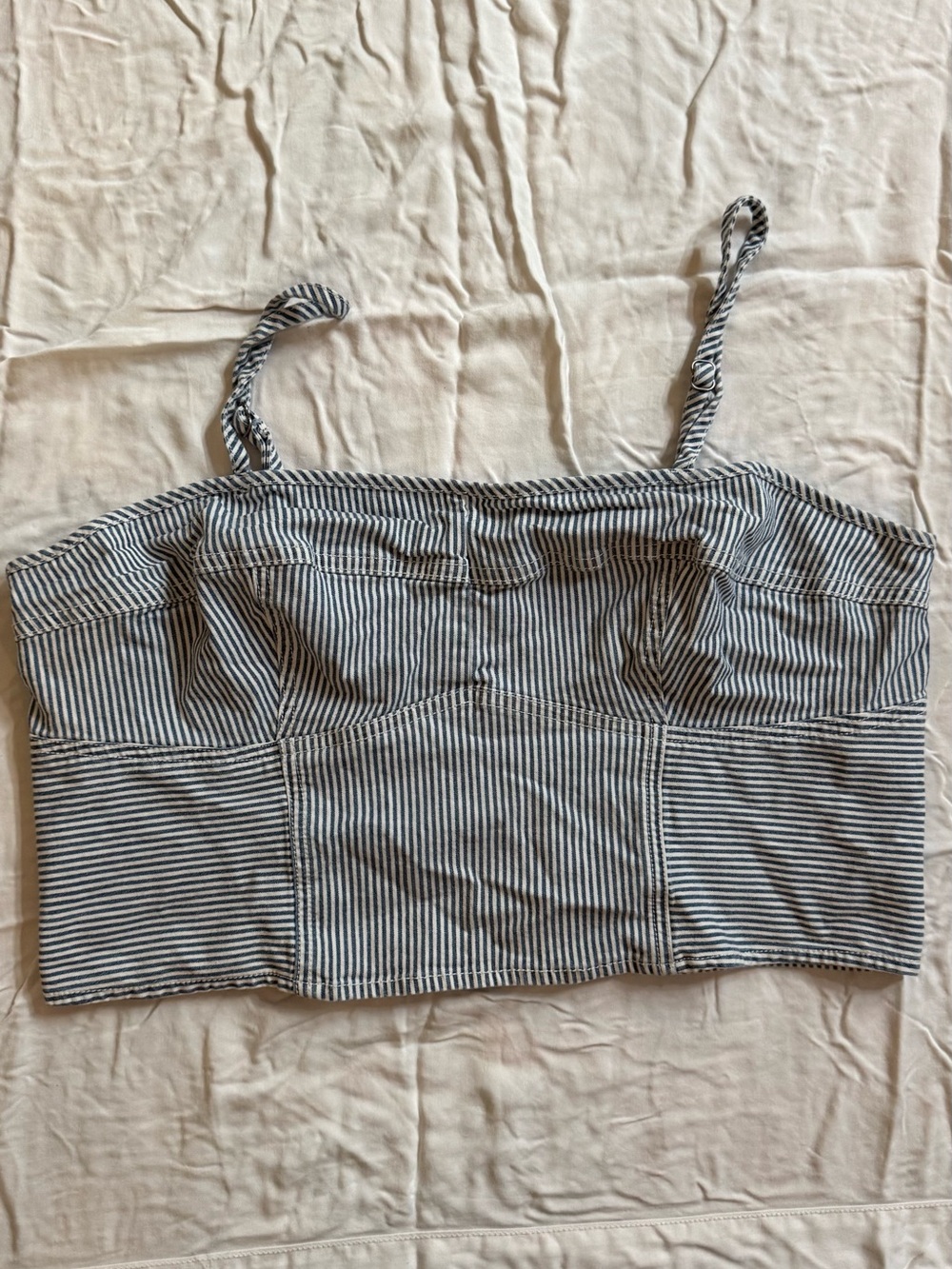 Universal Thread Blue & White Striped Crop Tank XL